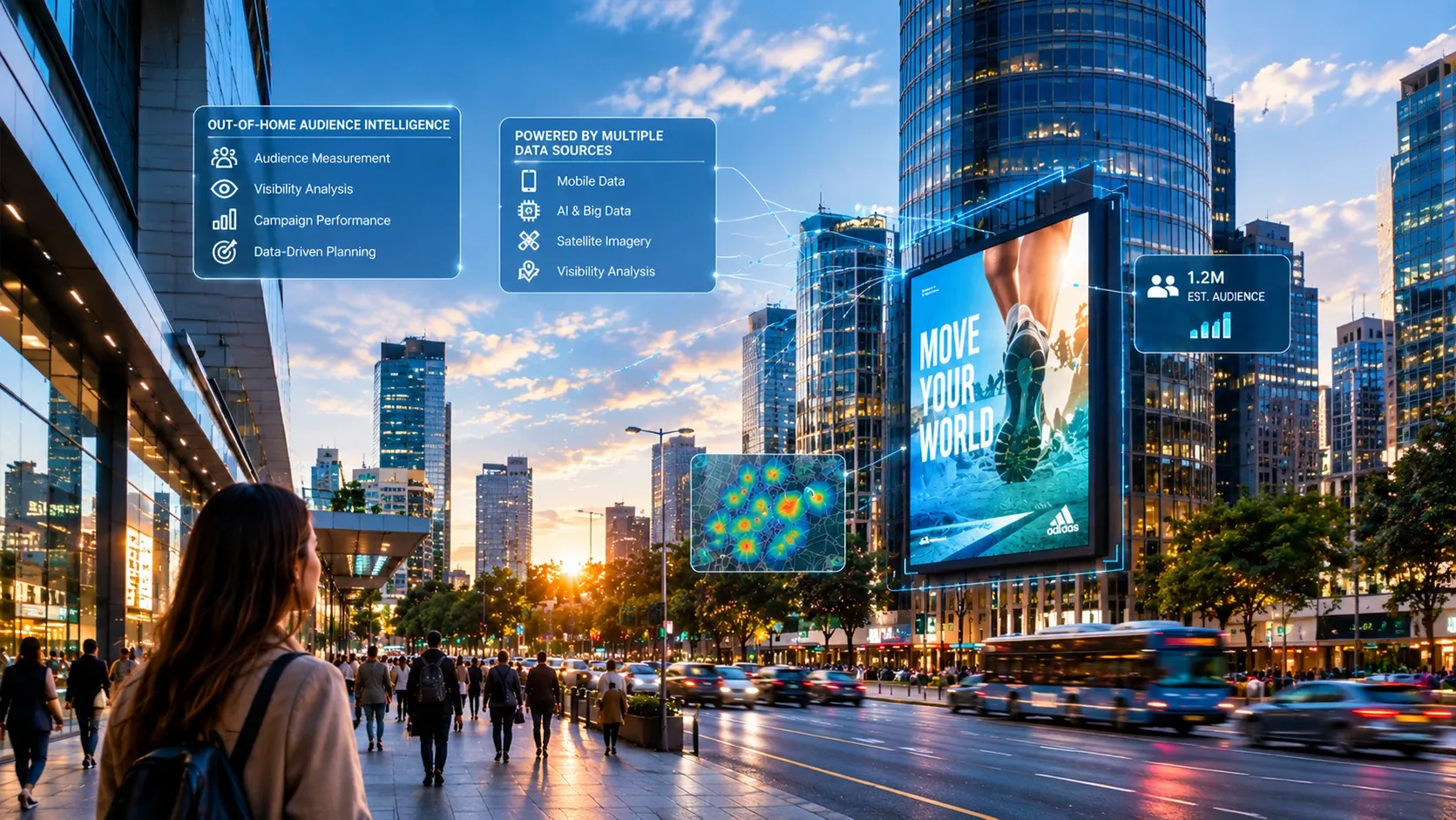 Out-of-home advertising audience measurement combining satellite imagery and mobility data